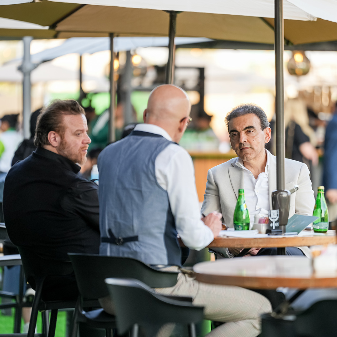 Networking in the refreshments lounge