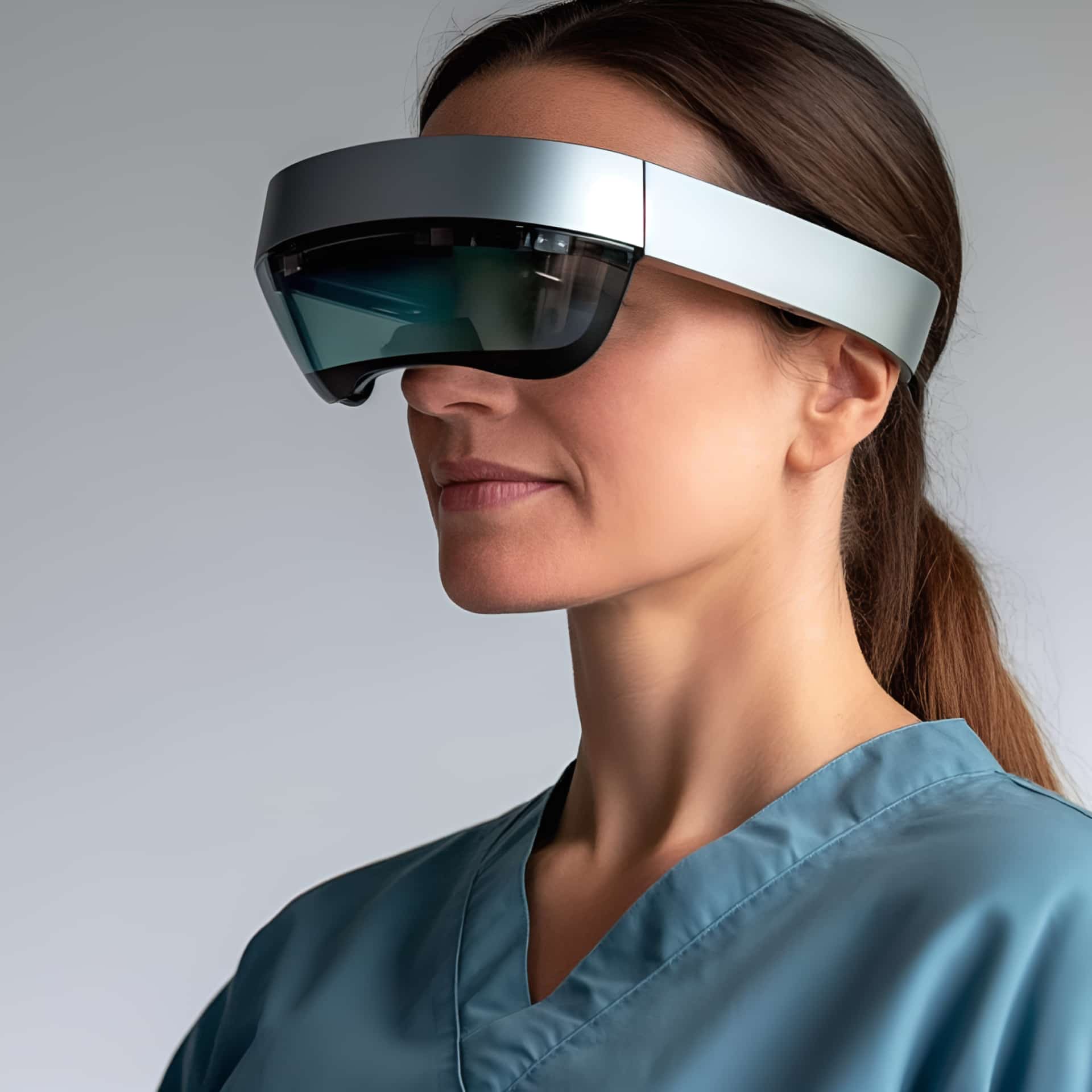 A doctor wearing a VR headset