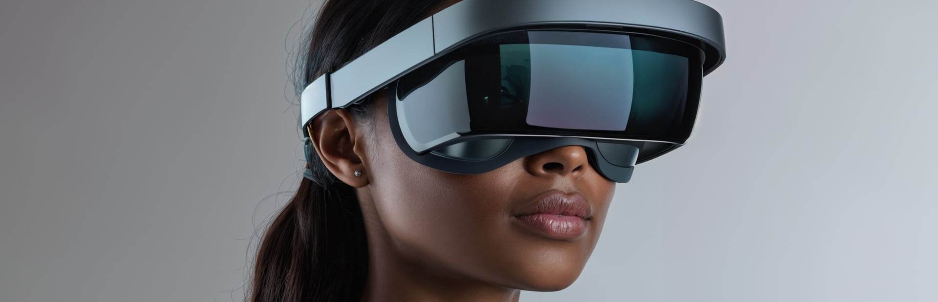 female with VR set on