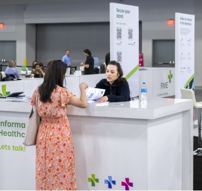 Information desk at World Health Expo Miami